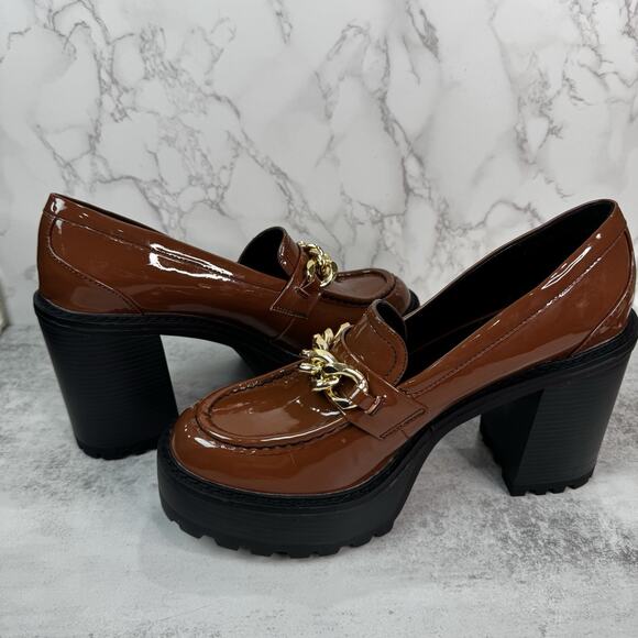 Madden Girl Kassidy-C Platform Loafer Women's 11 Brown Lug Sole Chunky Heel - Picture 2 of 14